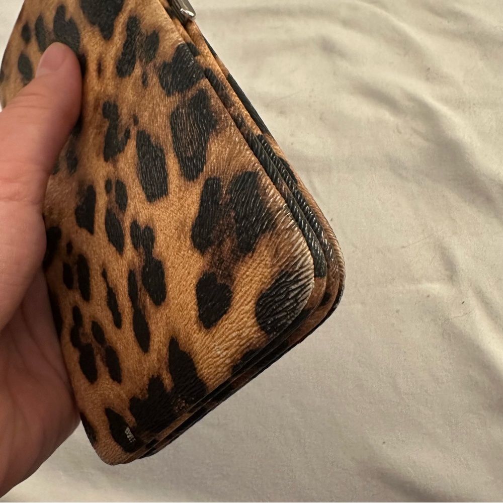 Leopard Print Brown & Black Rectangular Clutch Wallet - Picture 6 of 8